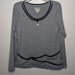 Free Woman Apparel Womens XLarge Gray Marled Seriously Soft Long Sleeve Tuck Top
